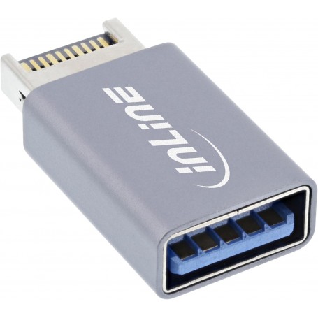 InLine® USB 3.2 adapter, internal USB-E front panel male to USB-A female