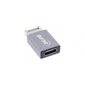 InLine® USB 3.2 adapter, internal USB-E front panel male to USB-C female