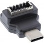 InLine® USB 3.2 adapter, USB-C male to internal USB-E front panel socket