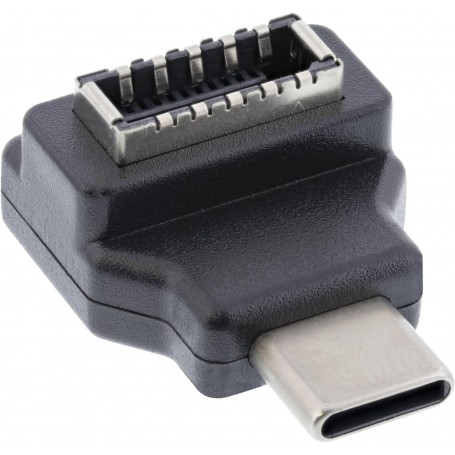 InLine® USB 3.2 adapter, USB-C male to internal USB-E front panel socket