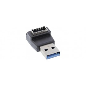 InLine® USB 3.2 adapter, USB-A male to internal USB-E front panel socket