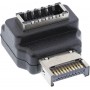 InLine® USB 3.2 adapter internal, front panel USB-E male to USB-E female 90°
