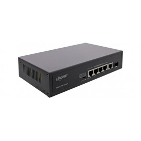 InLine® PoE+ Gigabit Network Switch 5 Port (4x PoE+), 1xSFP, 1Gb/s, desktop, metal, without fan