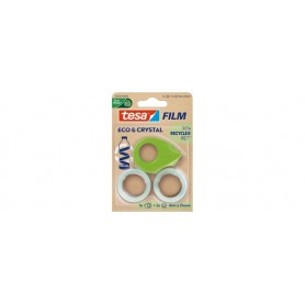 tesafilm® Eco & Crystal, 10m x 19mm, blister pack of 2 + mini dispenser