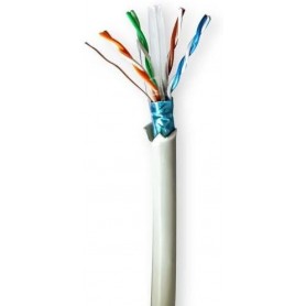 Réseau Câble Rouleau | CAT6 | Souple | F/UTP | Cuivre nu | 100.0 m | Intérieur | Rond | LSZH | Gris | Boîte