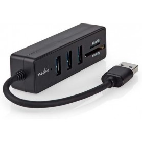 Hub USB | USB-A Mâle | 3x USB A Femelle | 5-Port port(s) | USB 3.2 Gen 1 | Alimenté par port USB | 5 Gbps | SD & MicroSD