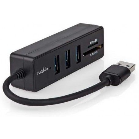 Hub USB | USB-A Mâle | 3x USB A Femelle | 5-Port port(s) | USB 3.2 Gen 1 | Alimenté par port USB | 5 Gbps | SD & MicroSD