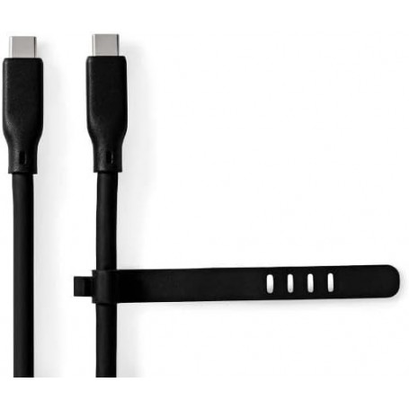 Câble USB | USB 3.2 Gen 1 | USB-C™ Mâle | USB-C™ Mâle | 60 W | 8K@30Hz | 5 Gbps | Plaqué nickel | 1.50 m | Rond | Silicone | Noi