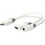 Adaptateur USB-C™ | USB 2.0 | USB-C™ Mâle | USB-C™ Femelle / 3.5 mm Femelle | 0.10 m | Rond | Plaqué or | PVC | Blanc | Boîte