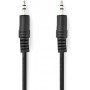 Câble audio stéréo | 3.5 mm Mâle | 3.5 mm Mâle | Plaqué nickel | 3.00 m | Rond | Noir | Label