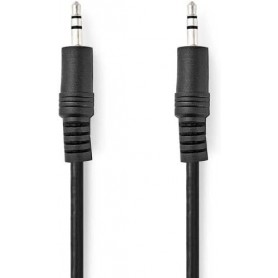 Câble audio stéréo | 3.5 mm Mâle | 3.5 mm Mâle | Plaqué nickel | 3.00 m | Rond | Noir | Label