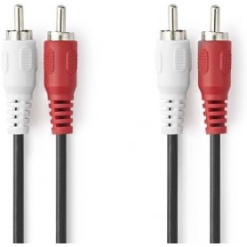 Câble audio stéréo | 2x RCA Male | 2x RCA Male | Plaqué nickel | 2.00 m | Rond | Noir | Label