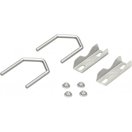Lot de 2 Boulons en U avec Colliers pour Tuyaux jusqu\'à 60 mm de Diamètrepour fixer un support satellite sur des balustrades ou