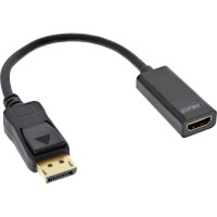 Adaptateur InLine® DisplayPort vers HDMI avec audio, DisplayPort mâle vers HDMI femelle, 4K / 60Hz, noir 0,15 m