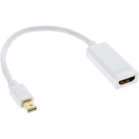 Adaptateur HDMI InLine® Mini DisplayPort avec audio, mini DisplayPort mâle vers HDMI femelle, 4K / 60Hz, blanc, 0,15 m