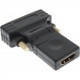 Adaptateur InLine® HDMI à DVI HDMI femelle à DVI mâle souple plaqué or 4K2K
