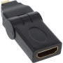 Adaptateur InLine® HDMI type A type balançoire femelle à mâle D plaqué or