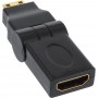Adaptateur InLine® HDMI HDMI A femelle à HDMI C type balançoire plaquée or