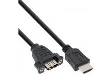 Adaptateur InLine® HDMI 4K2K Type A mâle à A femelle avec bride 0.6m