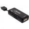 Lecteur de carte InLine® OTG Dual Flex pour SD et micro SD avec port USB et 2 logements de carte