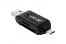 Lecteur double carte InLine® OTG pour SD et microSD pour Android et PC