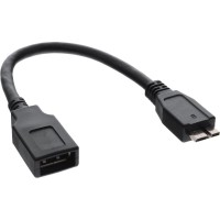 Câble adaptateur InLine® Micro USB 3.0 OTG Micro B mâle vers USB Type A femelle 0.15m