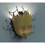 Marvel lampe 3D LED Baby Groot Face 3D