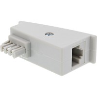 Adaptateur DSL InLine® TAE-F, fiche TAE-F à une prise RJ45, 8P2C pour Fitzbox, gris