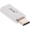 Adaptateur InLine® USB 3.1, type C mâle à C femelle, argent