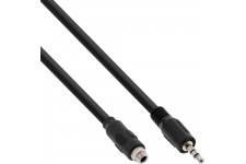 Câble adaptateur audio InLine®, stéréo 3,5 mm mâle / femelle avec filetage, 0,6 m