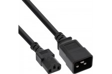 Câble adaptateur secteur InLine®, IEC-60320 C20 à C13, 3x1,5mm², max. 10A, noir, 2m