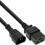 Câble adaptateur secteur InLine®, IEC-60320 C14 à C19, 3x1,5mm², max. 10A, noir, 1m