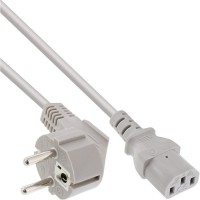 Câble réseau, InLine®, antichocs anguleux sur prise dispositifs froids, 2m, gris