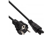 Câble réseau pour Notebook, InLine®, raccord de câbles en 3 pôl., noir, 1m