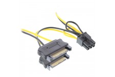 Adaptateur secteur InLine® 2x SATA à 6 broches pour carte graphique PCIe 0,15 m