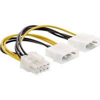 Câble adaptateur d'alimentation InLine®, 2x prise 5.25 "à prise PCI-Express 8 broches, 0,15 m