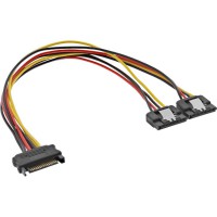 Câble Y d'alimentation InLine® SATA femelle à 2x mâle 0.3m