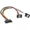 Câble électrique en Y SATA, InLine®, SATA fem. à 2x SATA mâle plié, 0,3m
