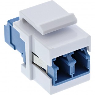 InLine® Adaptateur de composant logiciel enfichable Keystone à fibre optique blanc, duplex LC / LC, SM, manchon en céramique, bl