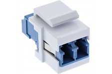 InLine® Adaptateur de composant logiciel enfichable Keystone à fibre optique blanc, duplex LC / LC, SM, manchon en céramique, bl