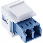 InLine® Adaptateur de composant logiciel enfichable Keystone à fibre optique blanc, duplex LC / LC, SM, manchon en céramique, bl