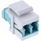 InLine® Adaptateur de composant logiciel enfichable Keystone à fibre optique, blanc, duplex LC / LC, MM, manche en céramique, aq