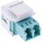 InLine® Adaptateur de composant logiciel enfichable Keystone à fibre optique, blanc, duplex LC / LC, MM, manche en céramique, aq