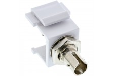 Adaptateur de composant logiciel enfichable Keystone à fibre optique InLine®, blanc, simplex ST / ST, MM, manchon en céramique