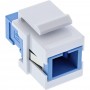 Adaptateur de composant logiciel enfichable Keystone à fibre optique InLine®, blanc, simplex SC / SC, SM, bleu, manchon en céram