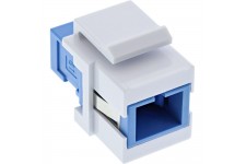 Adaptateur de composant logiciel enfichable Keystone à fibre optique InLine®, blanc, simplex SC / SC, SM, bleu, manchon en céram