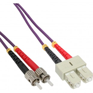 Câble duplex optique en fibre InLine® SC / ST 50 / 125µm OM4 1m