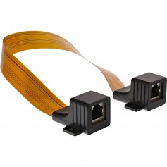 Câble InLine® Slim RJ45 pour fenêtres / portes, 2x RJ45 F / F, 1: 1, non blindé, 0,3 m