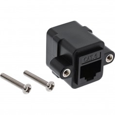 Raccord de câble de raccordement InLine® UTP 2x RJ45 femelle pour l'installation