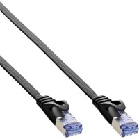 Câble de raccordement plat InLine®, U / FTP, Cat.6A, noir, 0.5m